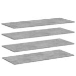Bookshelf Boards 4pcs Concrete Grey 100x40x1.5cm Engineered Wood