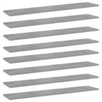 Bookshelf Boards 8pcs Concrete Grey 100x20x1.5cm Engineered Wood