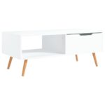 Coffee Table White 100x49.5x43cm Engineered Wood