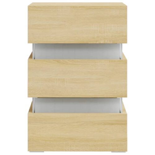 LED Bedside Cabinet Sonoma Oak 45x35x67cm Engineered Wood - Image 6