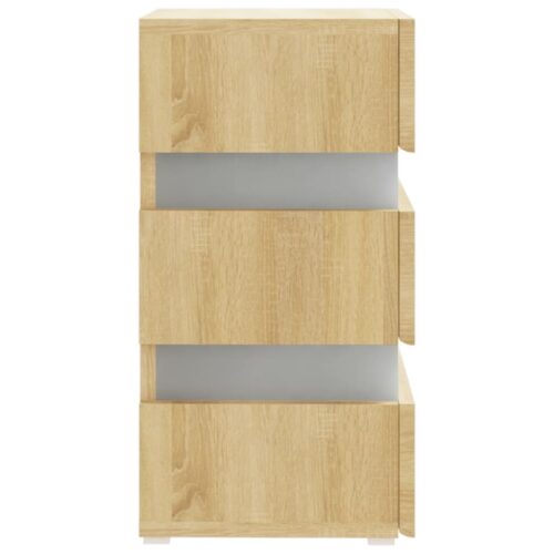 LED Bedside Cabinet Sonoma Oak 45x35x67cm Engineered Wood - Image 7