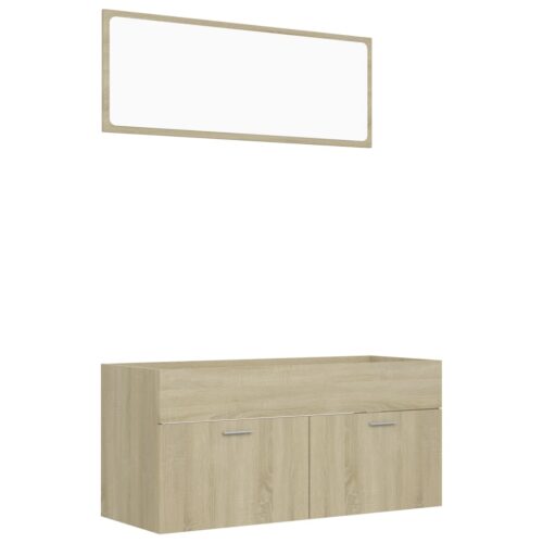 2-Piece Bathroom Furniture Set Sonoma Oak Engineered Wood - Image 2