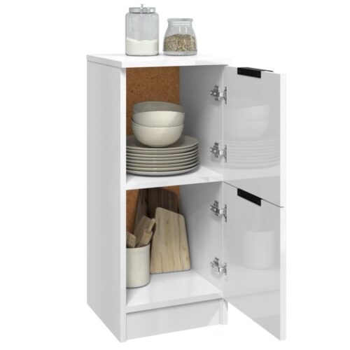 Sideboards 2pcs High Gloss White 30x30x70cm Engineered Wood - Image 4