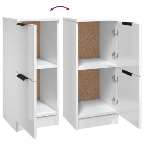 Sideboards 2pcs High Gloss White 30x30x70cm Engineered Wood - Image 8