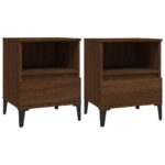 Bedside Cabinets 2pcs Brown Oak 40x35x50cm