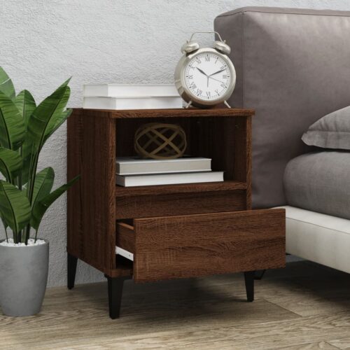 Bedside Cabinets 2pcs Brown Oak 40x35x50cm - Image 3