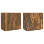 Wall-mounted Bedside Cabinets 2pcs Smoked Oak 50x30x47cm