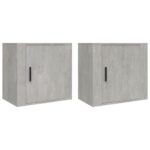 Wall-mounted Bedside Cabinets 2pcs Concrete Grey 50x30x47cm