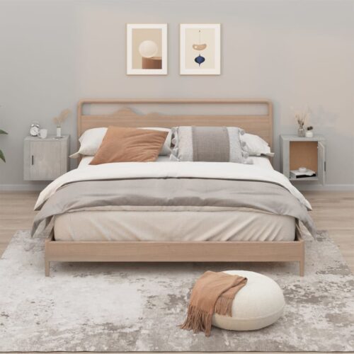 Wall-mounted Bedside Cabinets 2pcs Concrete Grey 50x30x47cm - Image 12