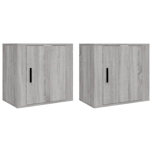 Wall-mounted Bedside Cabinets 2pcs Grey Sonoma 50x30x47cm