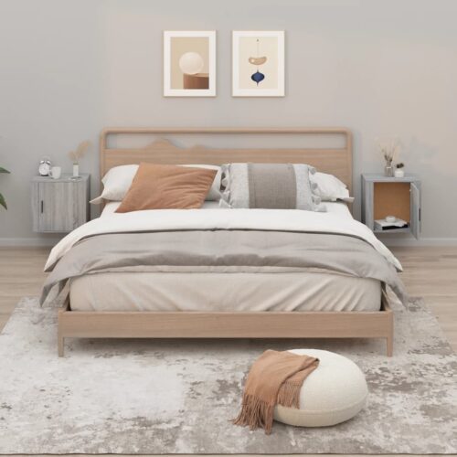 Wall-mounted Bedside Cabinets 2pcs Grey Sonoma 50x30x47cm - Image 12