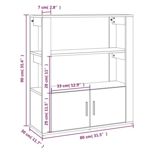 Sideboard High Gloss White 80x30x90cm Engineered Wood - Image 10