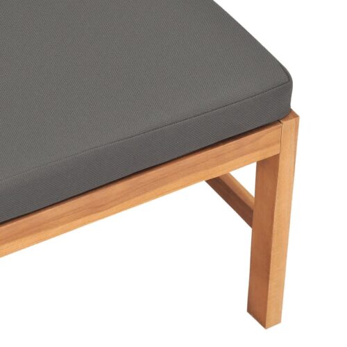 Middle Sofa with Dark Grey Cushions Solid Teak Wood - Image 6