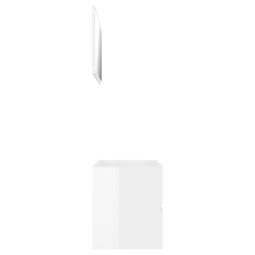 2-Piece Bathroom Furniture Set High Gloss White Engineered Wood - Image 5