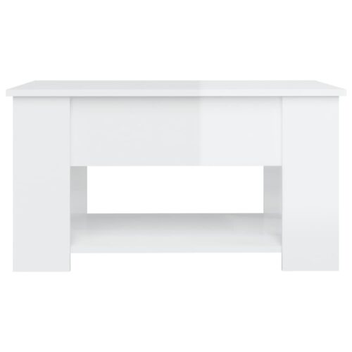 Coffee Table High Gloss White 79x49x41cm Engineered Wood - Image 6