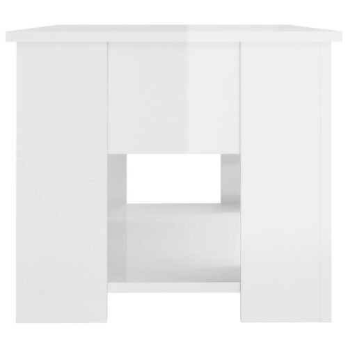 Coffee Table High Gloss White 79x49x41cm Engineered Wood - Image 7