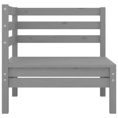 Garden 2-Seater Sofa Grey Solid Wood Pine - Image 4