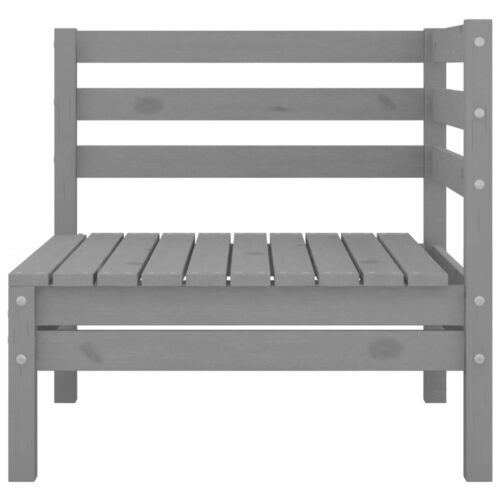 Garden 2-Seater Sofa Grey Solid Wood Pine - Image 5