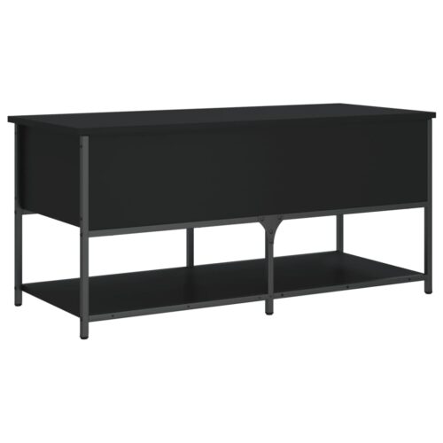 Storage Bench Black 100x42.5x47cm Engineered Wood - Image 9