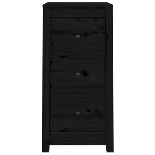 Sideboards 2pcs Black 40x35x80cm Solid Wood Pine - Image 5