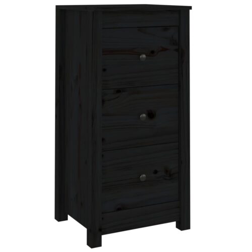 Sideboards 2pcs Black 40x35x80cm Solid Wood Pine - Image 7