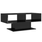 Coffee Table High Gloss Black 103.5x50x44.5cm Engineered Wood