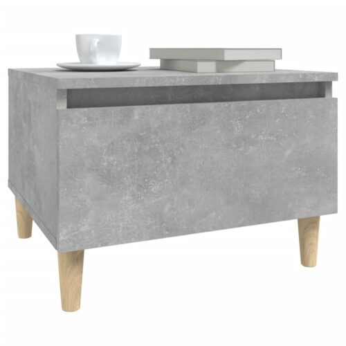 2pcs Wooden Side Coffee Tables Set Sofa Lounge Bedside Storage Nightstand Concrete Grey 50x46x35cm - Image 5