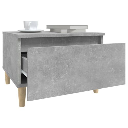 2pcs Wooden Side Coffee Tables Set Sofa Lounge Bedside Storage Nightstand Concrete Grey 50x46x35cm - Image 6
