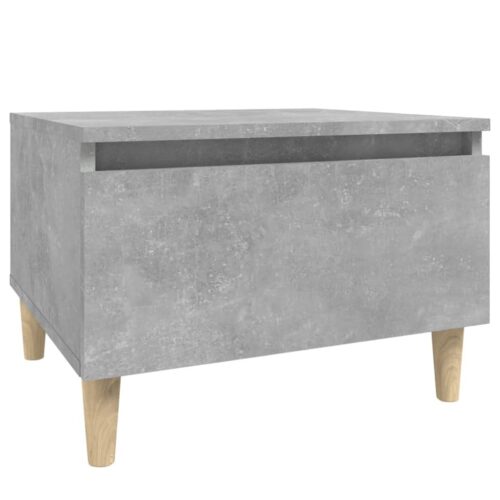 2pcs Wooden Side Coffee Tables Set Sofa Lounge Bedside Storage Nightstand Concrete Grey 50x46x35cm - Image 7