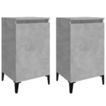 Bedside Cabinets 2pcs Concrete Grey 40x35x70cm Engineered Wood