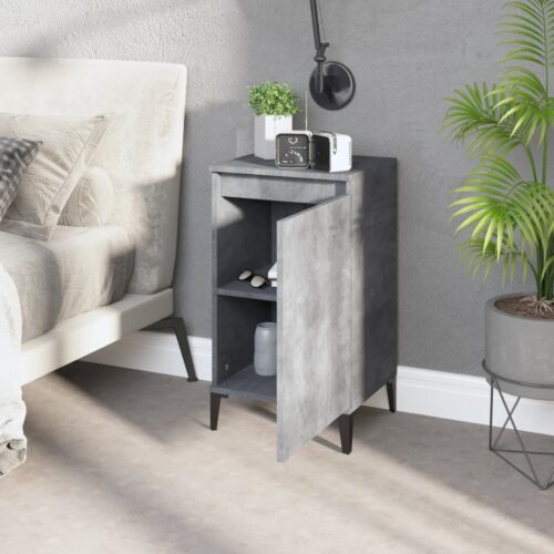 Bedside Cabinets 2pcs Concrete Grey 40x35x70cm Engineered Wood - Image 3