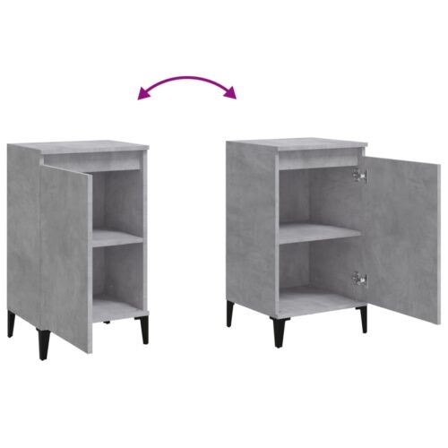 Bedside Cabinets 2pcs Concrete Grey 40x35x70cm Engineered Wood - Image 9