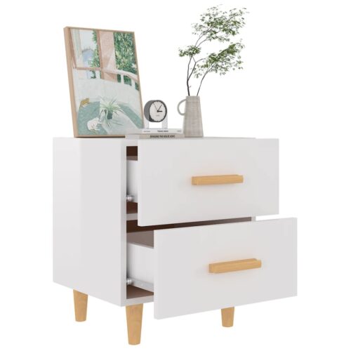 Bed Cabinets 2pcs High Gloss White 40x35x47.5cm - Image 6