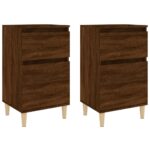 Bedside Cabinets 2pcs Brown Oak 40x35x70cm