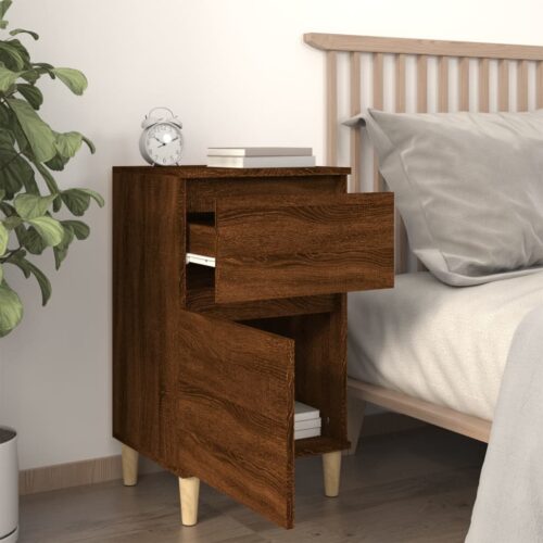 Bedside Cabinets 2pcs Brown Oak 40x35x70cm - Image 3