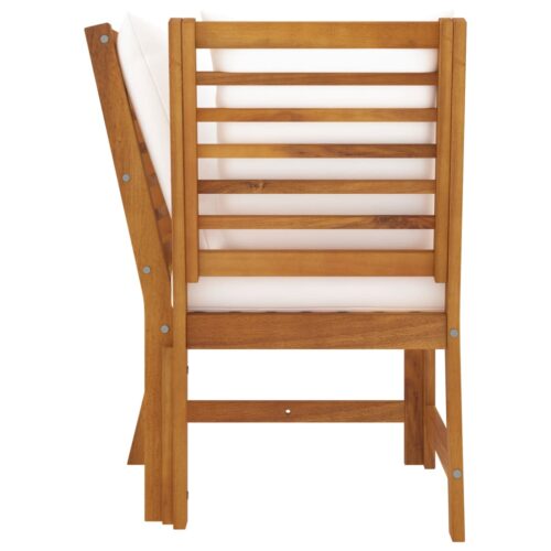 Sectional Corner Sofa with Cream Cushion Solid Acacia Wood - Image 3