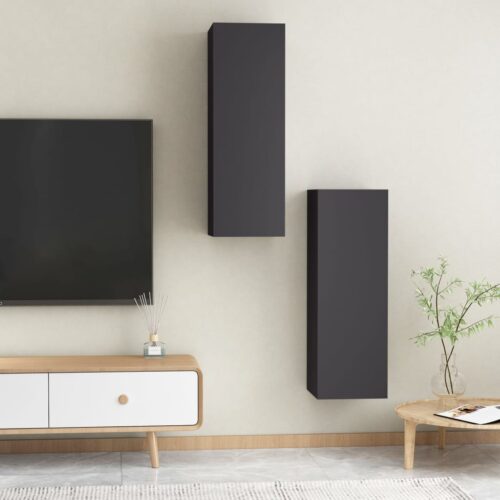 TV Cabinets 2pcs Grey 30.5x30x90cm Engineered Wood - Image 10