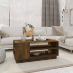 Coffee Table Smoked Oak 102x55x43cm Engineered Wood