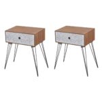 Nightstands with Drawer 2pcs Brown