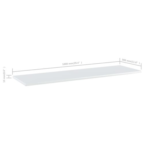 Bookshelf Boards 8pcs High Gloss White 100x30x1.5cm Engineered Wood - Image 5