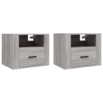 Wall-mounted Bedside Cabinets 2pcs Grey Sonoma 50x36x40cm