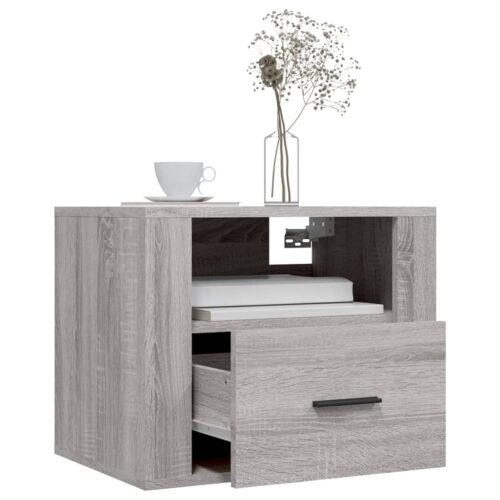 Wall-mounted Bedside Cabinets 2pcs Grey Sonoma 50x36x40cm - Image 4