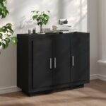 Sideboard Black 92x35x75cm Engineered Wood