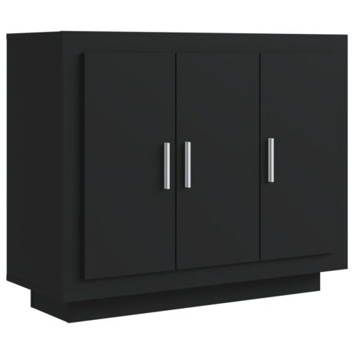 Sideboard Black 92x35x75cm Engineered Wood - Image 2