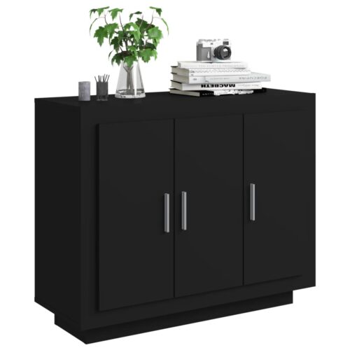 Sideboard Black 92x35x75cm Engineered Wood - Image 4