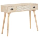 Console Table with 3 Drawers 100x30x73cm Solid Pinewood