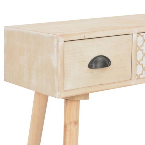 Console Table with 3 Drawers 100x30x73cm Solid Pinewood - Image 6