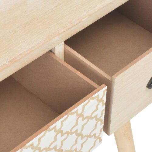 Console Table with 3 Drawers 100x30x73cm Solid Pinewood - Image 7