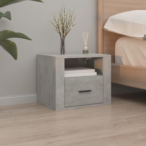 Wall-mounted Bedside Cabinets 2pcs Concrete Grey 50x36x40cm - Image 3