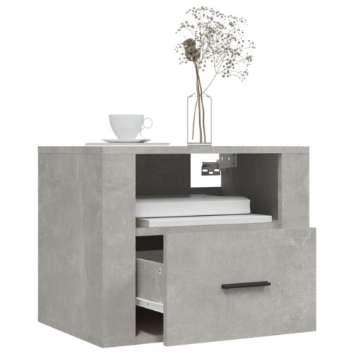 Wall-mounted Bedside Cabinets 2pcs Concrete Grey 50x36x40cm - Image 4